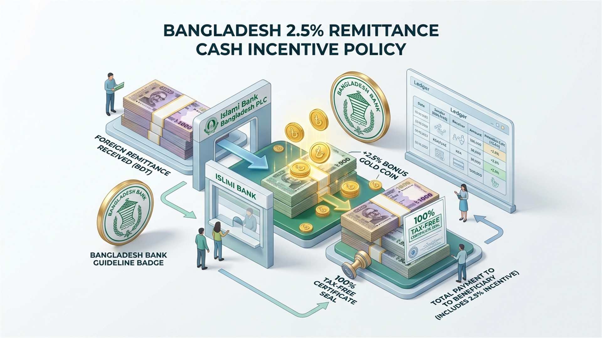 Bangladesh Remittance Cash Incentive Policy - প্রবাসী রেমিট্যান্স সরকারি ২.৫% প্রণোদনা নিয়ম
