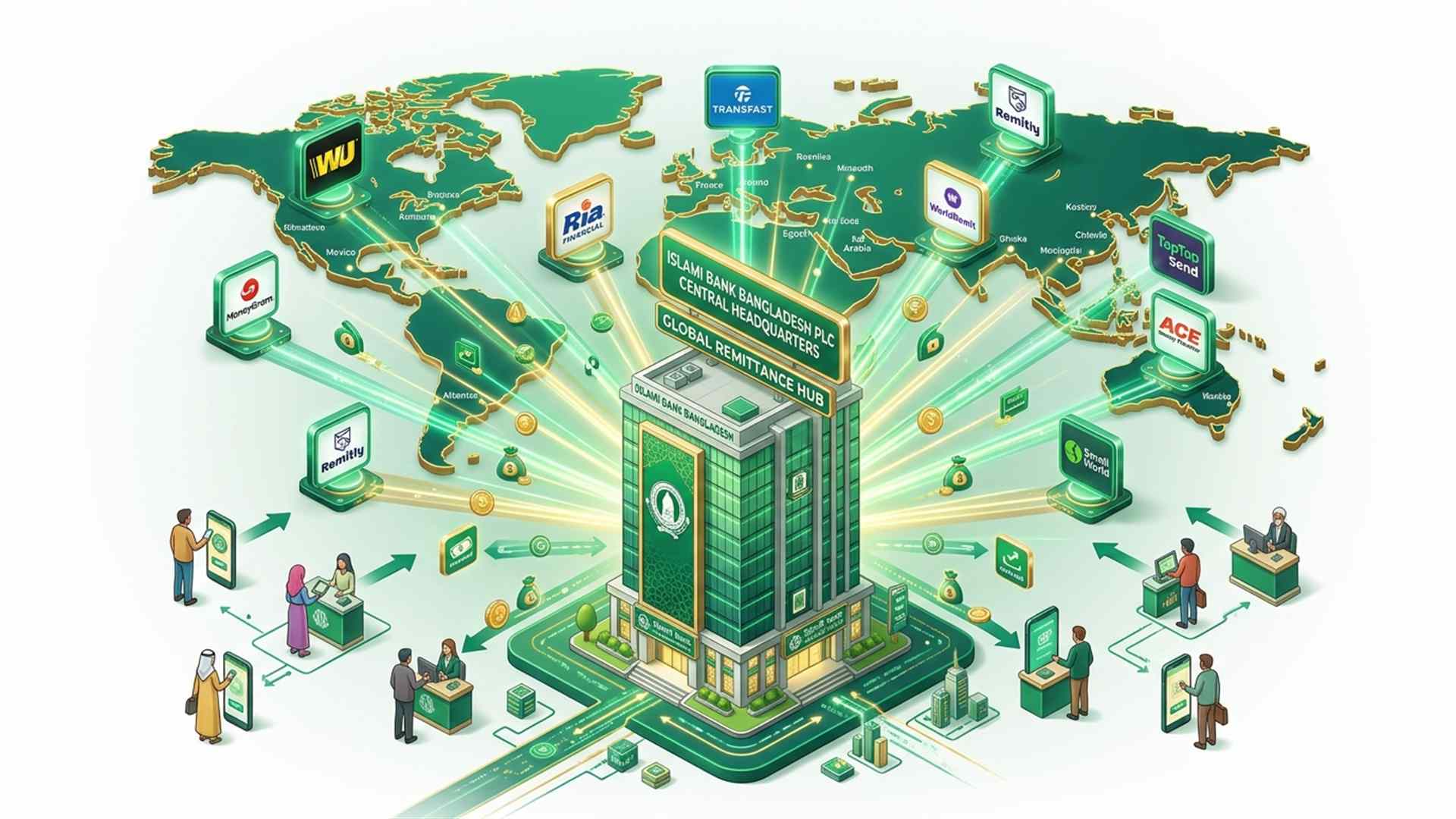 Global Money Transfer Partners Hub - ইসলামী ব্যাংক আন্তর্জাতিক রেমিট্যান্স পার্টনার তালিকা