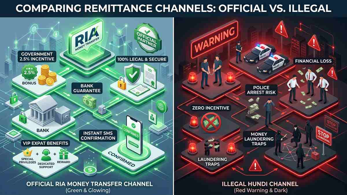 Ria Legal Remittance vs Illegal Hundi Comparison 2026 Legal Ria Remittance vs Illegal Hundi - euro to taka rate today