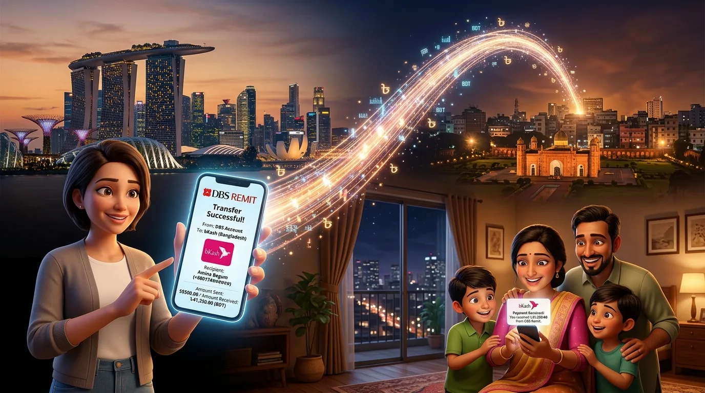 সিঙ্গাপুর থেকে বিকাশে টাকা পাঠানোর নিয়ম ২০২৬